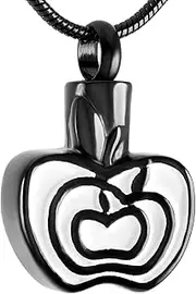 DOTUIARG Black Stainless Steel Memorial Urn Necklace Keepsake Pendant Jewelry with Cremation Ashes