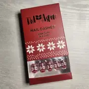 Press On Nails Hailey's Snow Print Sweater Christmas Fall Holiday Red Aspen