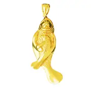 14K Gold Manatee Hugging Calf Pendant