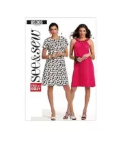 Butterick See and Sew Sewing Pattern 5305 Dress Misses Size 8-14 Sleeveless