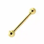 Straight Barbell Eyebrow Nipple Tongue Piercing Ring Real 14K Yellow Gold 16G