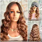 Kinky Wig Wavy Ombre Auburn Wig Relaxed Yaki Wig Lace Front Wi