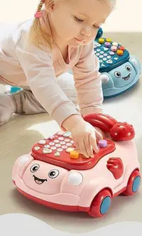 在飛比找Yahoo!奇摩拍賣優惠-現貨供應 兒童音樂座機玩具多功能仿真手機早教故事機玩具6-1