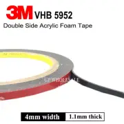 3M VHB 5952 Heavy Duty Double Side Adhesive Acrylic Foam Tape 1/6 inch Wide 4mm