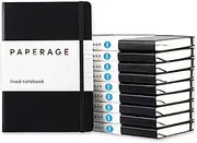 PAPERAGE Lined Journal Notebooks, 10 Pack, (Black), 160 Pages, Medium 5.7 inches x 8 inches - 100 GSM Thick Paper, Hardcover