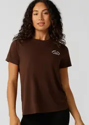 [Lorna Jane] Lotus T-Shirt in Brown, Size - Large L Espresso