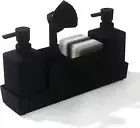 Kitchen Soap Dispenser with Sponge Holder Set for Sink Caddy Double