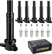 Set of 6 Ignition Coil Pack & Spark Plugs Fits for 2.7 Hyundai Santa Fe Kia Optima Rondo 2007 2008 2009 2010 2011 Spark Plugs Coil Packs 2.7L V6 Replaces UF558 273013E40