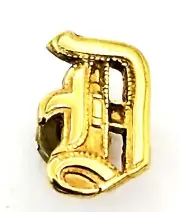 Antique 14k Yellow Gold Stone Insert Initial Old English "D" 7.5 mm x 4 mm #F367