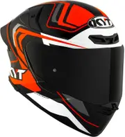 KYT TT-Revo Overtech, full face helmet , color: Black/White/Orange , size: L