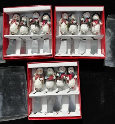 3 Sets Christmas Snowmen Spreaders Knife Stainless Steel Cheese Butter New -A27