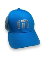 Travis Mathew Hat Cap Snap Back Men Blue Trucker Mesh Short Par 4 Golf OSFM New