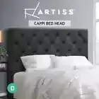Artiss Bed Frame Double Size Bed Head Headboard Bedhead Fabric Charcoal CAPPI