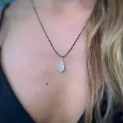 Peacock Feather Necklace xs Silver Pendant