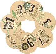 ERINGOGO Infant Milestone Wooden 7pcs Baby Name Signs for Nursery Newborn Monthly Milestone Announcements
