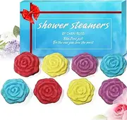 Aromatherapy Shower Steamers, Variety Set of 8 Large Shower Bombs with Essential Oils for Relaxation and for Women Who Has Everything, Shower Steamer Tablets Fizzies for Home Spa