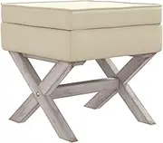 Storage Bench with Lid, 45x45x49 cm Linen Fabric Stool, Entryway Organizer for Small Spaces, Multi-Functional Seat & Storage Solution