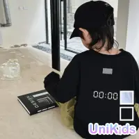 在飛比找momo購物網優惠-【UniKids】現貨 中大童長袖T恤 簡約個性 男大童裝女