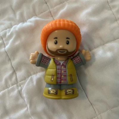 New Fisher Price Little People DAD MAN BEARD Father Orange Hat Camper Camping