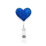 4pc Love Heart Glitter Sequins Badge Reel Retractable Badge Holder Nurse Doctor ID Card Holder Pull Key Chain Office Supplies