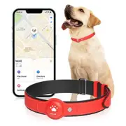 GPS Tracker Dogs 2in1 Pet Smart Collar iOS Only Realtime Location Soft PU Comfortable Puppy Tracking Tag Locator No Monthly Fee Included Safety Device