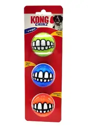 KONG Grinz Variety (3) Pack Balls Small Tennis, Treat & Squeaky Dog Fetch Toy 2"
