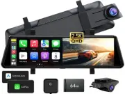 C810 CarPlay Mirror Dash Cam Front and Rear - 2.5K Rear View Mirror Camera, H...