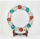12" Round Marble Side Table top Floral Inlay semi precious stones Art work