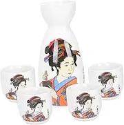 VINTORKY Mug Set Cups with Japanese Style Sake Kettle Sturdy Liquor Cups Smooth Surface