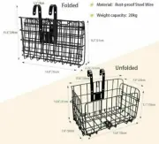 Foldable Bike Bicycle Basket for Front or Rear Side Extra Strong Handy Storage