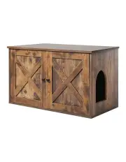 [PaWz] Enclosed Cat Litter Cabinet Box in Brown