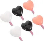 SAFIGLE 6Pcs Heart Topper Nail Care Tool Set Pumice Stone Buffer Cuticle Pusher Portable Nail Polishing Pen for Manicure and Self Pampering