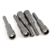 5Pcs 8mm Hex Nut Driver Set Socket Extension Adapter Magnet Head Tip Drill Bit