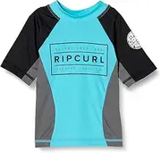 [Rip Curl] Lip Curl Boys Short Sleeve Rash Guard (UPF 50+ UV Protection) [WLYYDO/Driven Box SS] Ocean