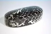 Eyeglasses Case Hard Clam Shell w/ Soft Lining BLACK WHITE Glasses Holder Box