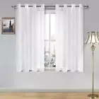 Sheer Curtains Linen Look Grommet Curtain for Bedroom White Window Curtains for