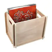 Vinyl LP Record Wood Storage Crate 75 Albums Display Case Detachable Record Box