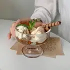 Transparent Ice Cream Cup 220ml Yogurt Bowl Desserts Goblet Salads Fruits