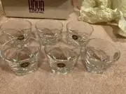 NEW Old Stock - HOYA Japan AURORA Crystal WHISKY LIQUOR SHOT GLASS 6 In Box