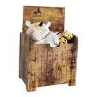 Storage Box Small Cube Toy Storage Organizer ,Wooden Without Handle Brown