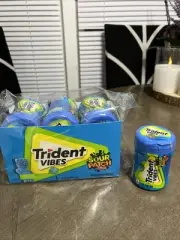 6x Bottles Trident Vibes Sour Patch Kids Blue Raspberry Gum | 40 Pieces 9/28/25