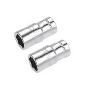 2 Pcs 1/4-inch Drive 11/32-inch 6-Point Shallow Socket, Cr-V