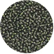 Czech Glass Seed Beads Size 10/0 Olive Silver Lined