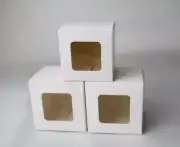 100x Clear Window White Paper Packing Box Cupcake Macaroon Candle Gift Favor Box