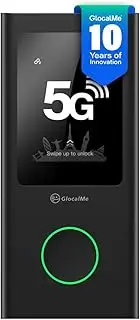 GlocalMe Numen Air 5G Mobile WiFi Router WiFi 5, Global Frequency Bands, No SIM Card Required, Supports 16 Devices Simultaneously, 5400 mAh Battery, Travel or Home WiFi Hotspot (Black)