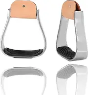 Vvikizy Aluminum Stirrups Saddle Stirrups Western Horse Stirrups Metal Stirrups Western 4.9 Inch Width Stirrups Horse Riding Stirrups Western Stirrups for Saddle e pedane per