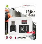 Kingston Canvas React Plus 128GB Micro SDXC Card with Reader UHS-II 285MB/s