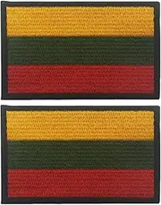 [YOYUMI] Lithuania Flag Embroidered Patch, Tactical Morale Patch, Suitable for Military Equipment Accessories Pack of 2 - National Flag