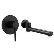 WELS Watermark Black Round Bath Swivel Water Spout Faucet with Mixer Tap