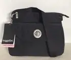 NWT~BAGGALLINI CALI CROSSBODY BLACK WATERPROOF NYLON RFID PHONE PKT CARD SLOTS